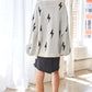 Lightning Bolt Oversized Open Sweater Cardigan