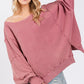 SAGE + FIG Mineral Wash Side Slit Oversized Sweatshirt