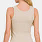 Zenana 2 Way Neckline Washed Ribbed Tank