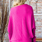 First Love Full Size Asymmetrical Hem Dolman Sleeve Sweater