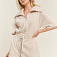 Terry Zip Front Romper