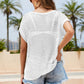 Double Take Openwork Round Neck Short Sleeve Knit Cover Up