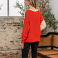 Sew In Love Full Size Color Block Drop Shoulder Sweater