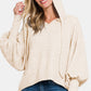 Zenana Brushed Hacci Drop Shoulder Cropped Hoodie