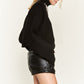 Mock neck wide sleeves top JJK50507