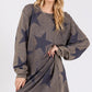 SAGE + FIG Washed Star Print Round Neck Dress