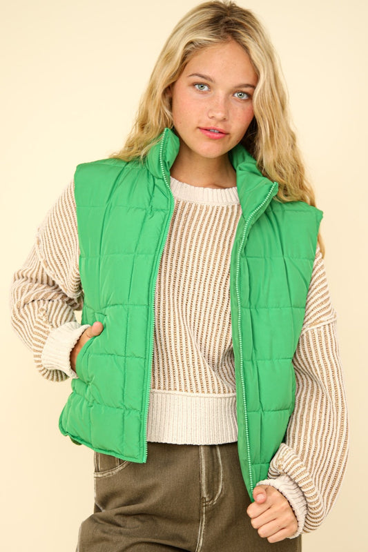 VERY J Zip Up Puffer Padded Warm Vest