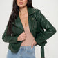 Coalition LA Zip Up Biker Jacket with Belt