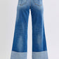 Judy Blue Full Size Distressed High Waist Wide Leg Jeans