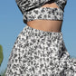 Twist Crop Top And Tiered Maxi Skirt Set