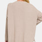 Zenana V-Neck Side Slit High-Low Sweater