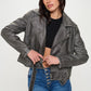 Coalition LA Zip Up Biker Jacket with Belt