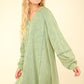 VERY J Mineral Washed Oversized A-Line Mini Dress