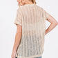 Ces Femme See Through Crochet Mock Neck Cover Up