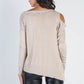 UNIQ Cold Shoulder Long Sleeve Knit Top