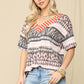 Celeste Full Size Striped V-Neck Short Sleeve T-Shirt