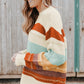 Women Drop-shoulder Striped Color Block Sweater