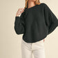 Mable Round Neck Dolman Sleeve Cropped Sweater