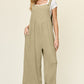 Double Take Full Size Texture Sleeveless Wide Leg Overall