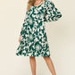 Double Take Full Size Printed Ruffle Hem Long Sleeve Dress