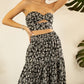 Twist Crop Top And Tiered Maxi Skirt Set