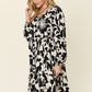 Double Take Full Size Printed Ruffle Hem Long Sleeve Dress