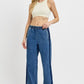 RISEN Full Size Elastic Waist Wide Leg Jeans Plus Size