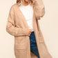 Haptics Stripe Textured Open Front Cardigan with Pockets