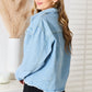 Double Take Dropped Shoulder Raw Hem Denim Jacket