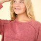 VERY J Mineral Washed Oversized Sweatshirt Mini Dress