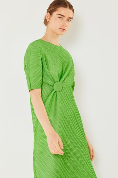 Marina West Swim Pleated Dolman Sleeve Dress