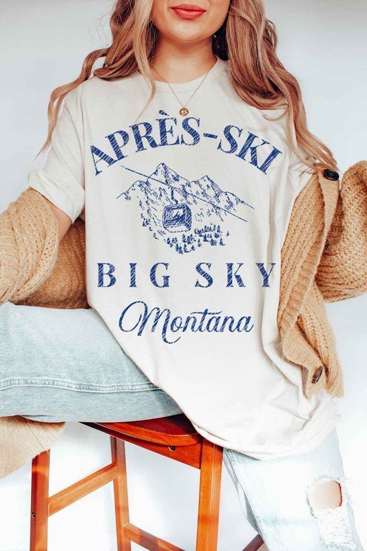 Apres Ski Big Sky Montana Graphic Tee - Emmie Gray Boutique