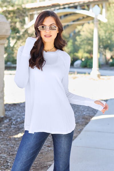 Basic Bae Full Size Round Neck Long Sleeve T-Shirt - Emmie Gray Boutique