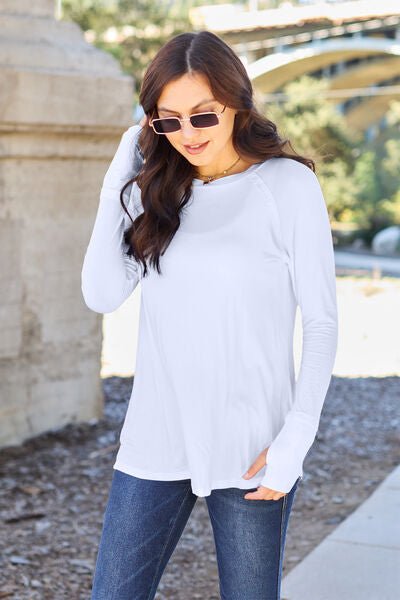 Basic Bae Full Size Round Neck Long Sleeve T-Shirt - Emmie Gray Boutique