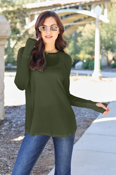 Basic Bae Full Size Round Neck Long Sleeve T-Shirt - Emmie Gray Boutique