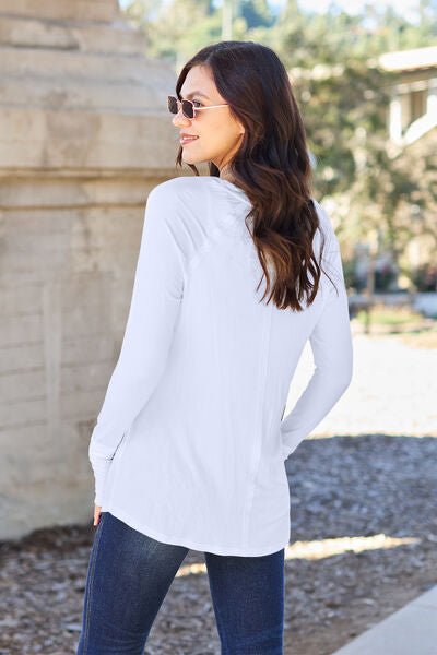 Basic Bae Full Size Round Neck Long Sleeve T-Shirt - Emmie Gray Boutique