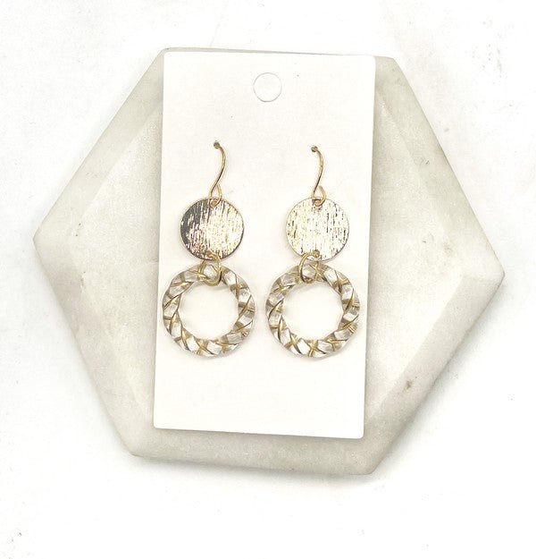 Clear Gold Twist Acrylic Metal Earrings - Emmie Gray Boutique