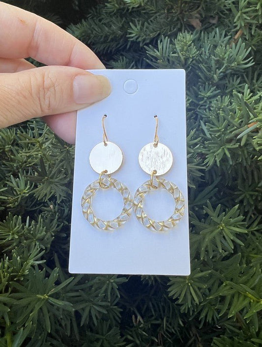 Clear Gold Twist Acrylic Metal Earrings - Emmie Gray Boutique