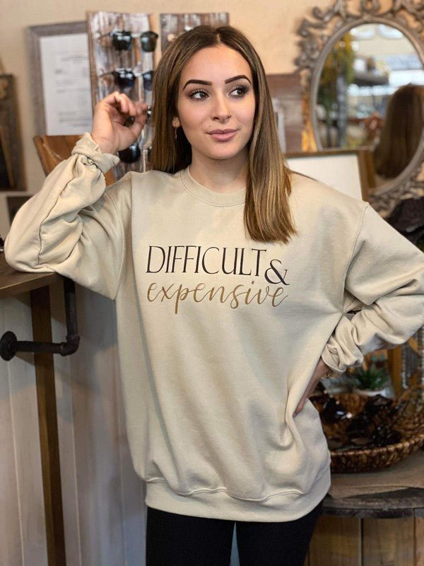 Difficult and Expensive Sweatshirt - Emmie Gray Boutique