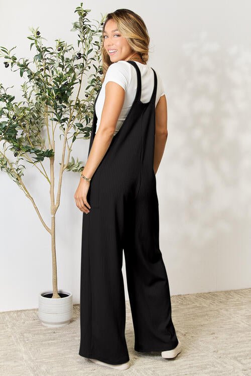 Double Take Full Size Wide Strap Overall with Pockets - Emmie Gray Boutique