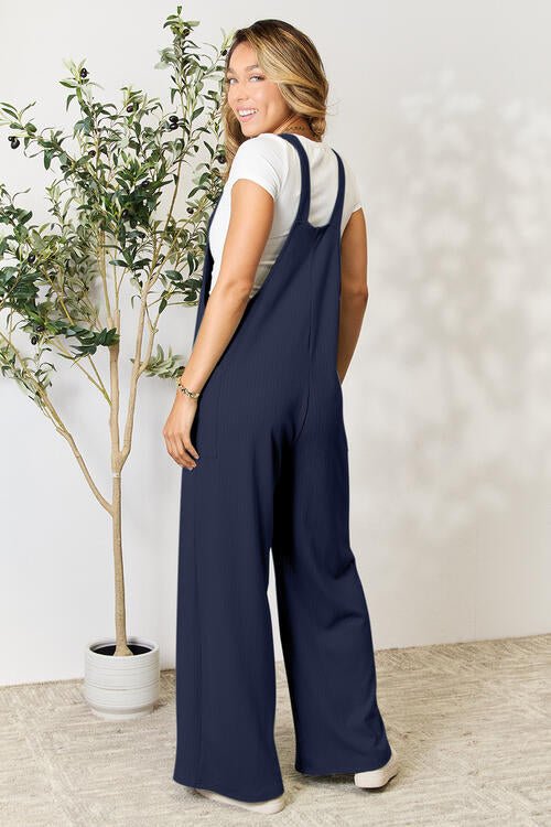 Double Take Full Size Wide Strap Overall with Pockets - Emmie Gray Boutique