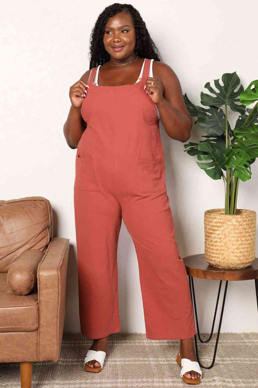 Double Take Wide Leg Overalls with Front Pockets - Emmie Gray Boutique