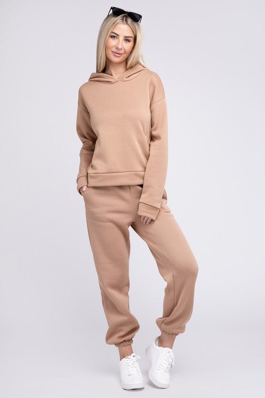 Drop Shoulder Hoodie & Pants - Emmie Gray Boutique