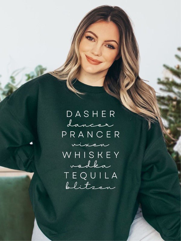 Drunken Reindeer Team Crew Neck Sweatshirt - Emmie Gray Boutique