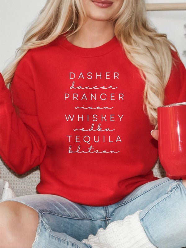 Drunken Reindeer Team Crew Neck Sweatshirt - Emmie Gray Boutique