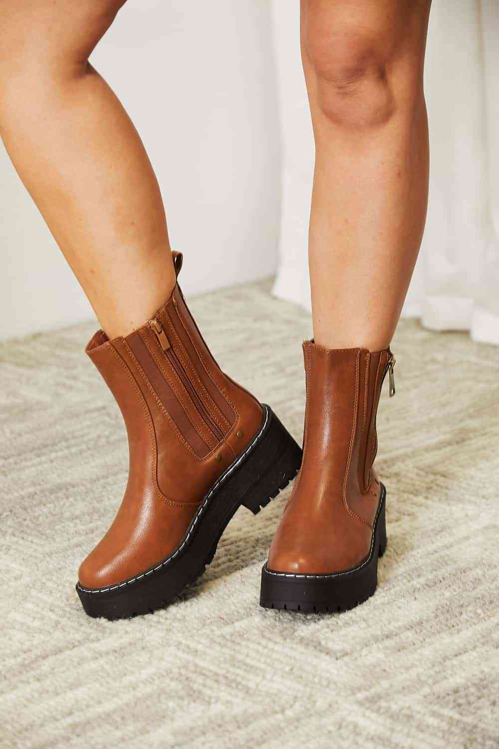 Forever Link Side Zip Platform Boots - Emmie Gray Boutique